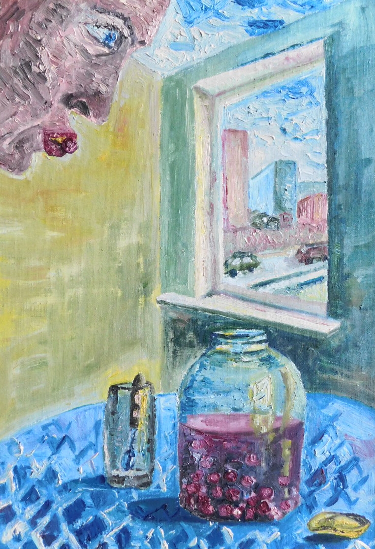 "Vyšnių kauliukai", 52X37 cm, aliejus kartonas