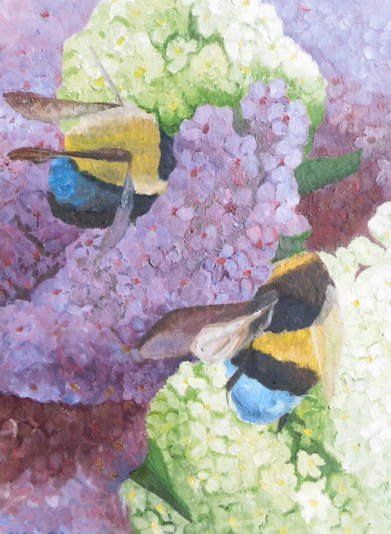 "Apsėstos žiedų", 42X52 cm, aliejus kartonas
